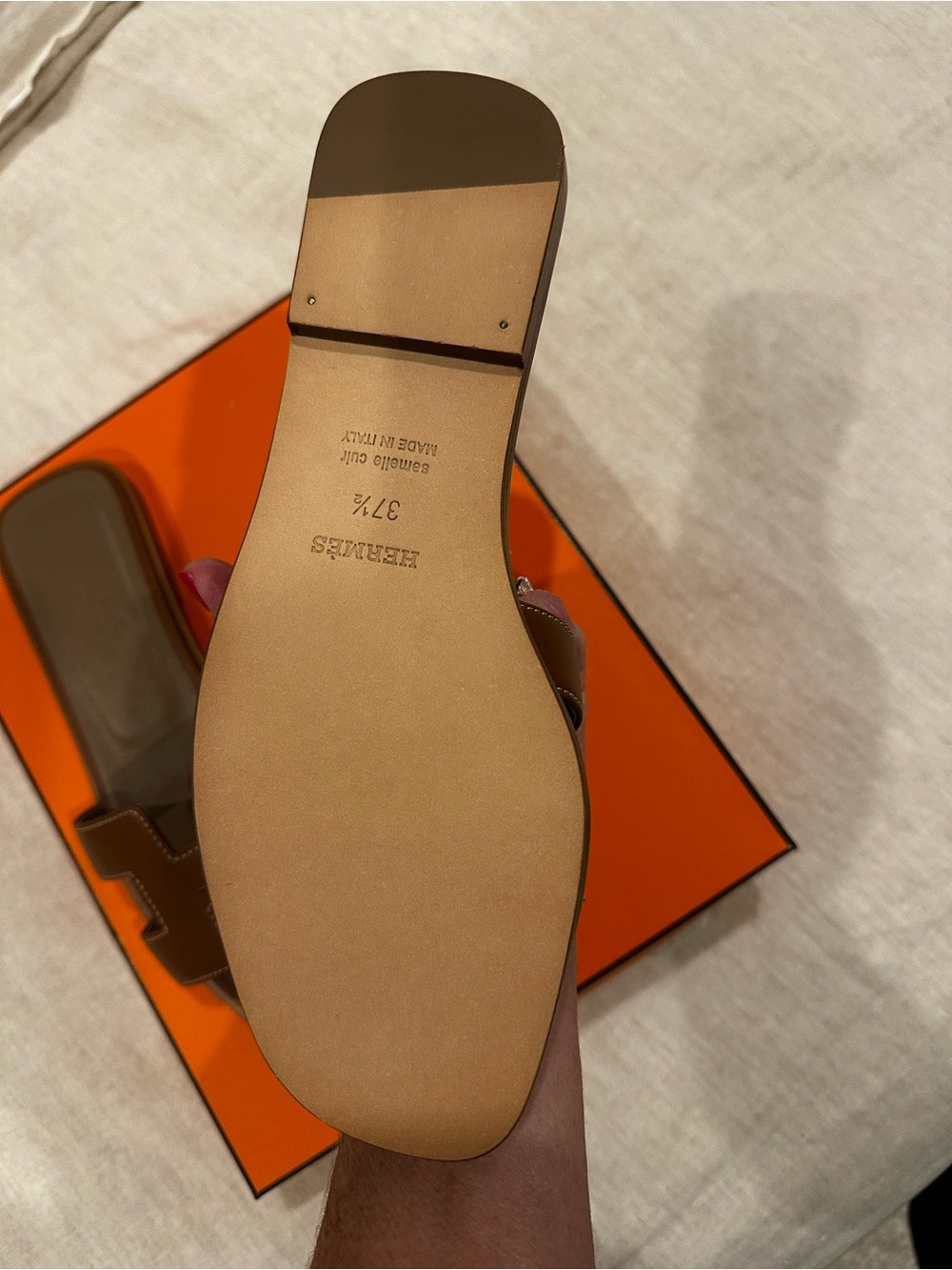Hermes Brown Oran Slide Sandals - Women's - Picture 4 of 5